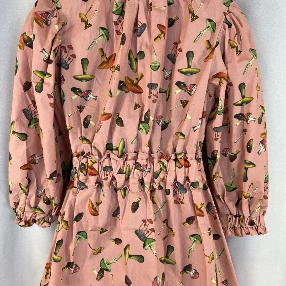 NWT Never A Wallflower Pink Mushroom Elastic Collar Dress $326 - Picture 8 of 12